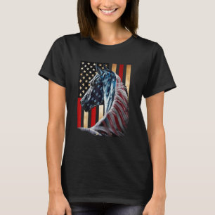 Camiseta Cavalo 4 De Julho Bandeira Americana Dos EUA Caval