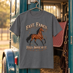Camiseta Cavalo Akhal-Teke Rápido e Elegante, Totalmente Co