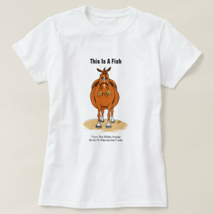 Camiseta Cavalo alternativo engraçado dos peixes dos fatos
