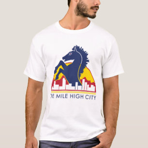 Camiseta Cavalo alto do azul da cidade da milha