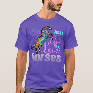 Camiseta Cavalo Aluguel Apenas Uma Menina Que Adora Cavalos