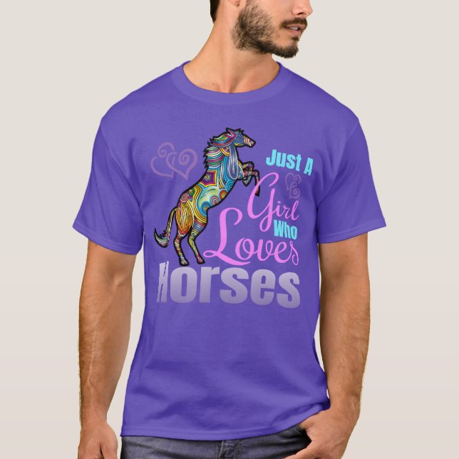Camiseta Cavalo Aluguel Apenas Uma Menina Que Adora Cavalos (Frente)