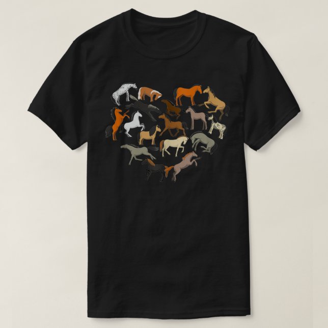Camiseta cavalo amante cavalos coração Cavaleiro Cavaleiro  (Frente do Design)