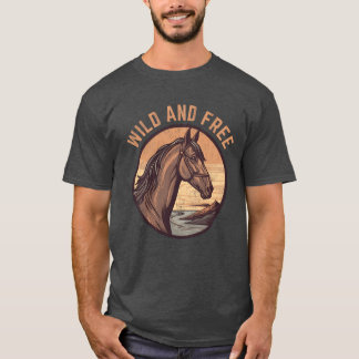 Camiseta Cavalo Amante Selvagem e Rapaz Livre