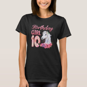 Camiseta Cavalo Amava 10ª Menina de Aniversário Bonita de 1