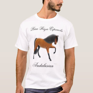 Camiseta Cavalo andaluz da baía, Pura Raza Espanola