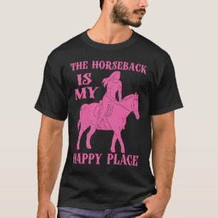 Camiseta Cavalo Andando de cavalo meu feliz lugar Cavalo Va