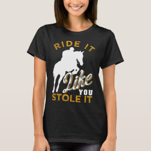 Camiseta Cavalo Andando - Engraçado Horseback Assaltando Mu