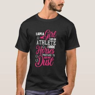 Camiseta Cavalo Andando Eu Sou Uma Garota Eu Sou Uma Atleta
