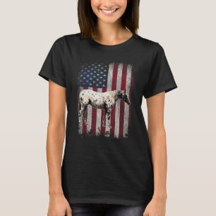 Camiseta Cavalo Appaloosa Bandeira Americana Patriótica Vin