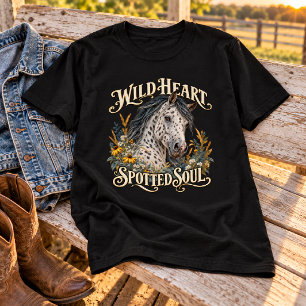 Camiseta Cavalo Appaloosa de Coração Selvagem e Alma Mancha