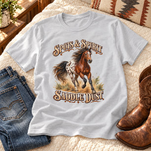 Camiseta Cavalo Appaloosa Spots & Spirit Saddle Dust