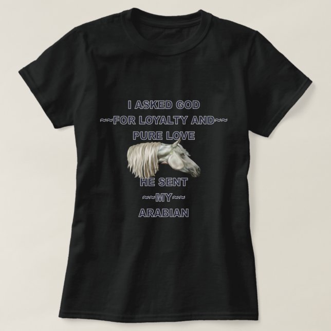 Camiseta Cavalo Árabe Cinza (Frente do Design)