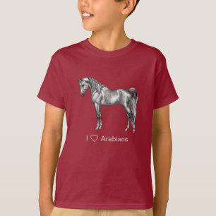 Camiseta Cavalo Árabe Egípcio Cinza