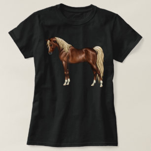 Camiseta Cavalo Árabe Egípcio com Crina Loira Castanha Escu