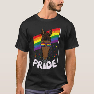 Camiseta Cavalo Arco-Íris Bandeira Animal Orgulho gay Ally