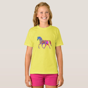 Camiseta Cavalo arco-íris em cores psicodélicas
