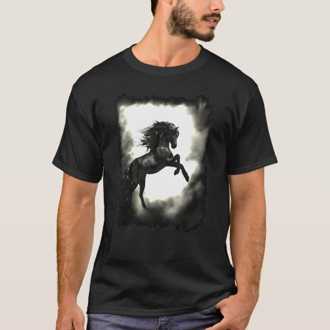 Camiseta Cavalo Arrasado Com Manão Fluente (Frente)