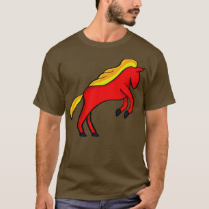 Camiseta Cavalo avermelhado com tons ferozes no homem