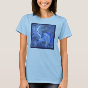 Camiseta Cavalo azul roxo lunar de Pegasus das luas dos
