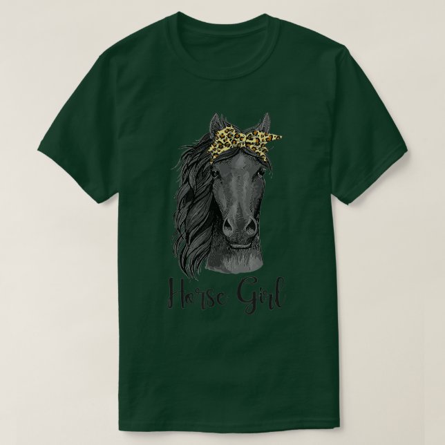 Camiseta Cavalo Bandana Leopard Cavalo Andando Cavalo (Frente do Design)
