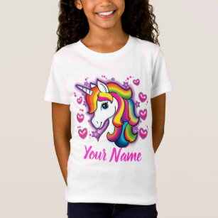 Camiseta Cavalo Bastante Arco-Íris Unicórnio com Estrelas C