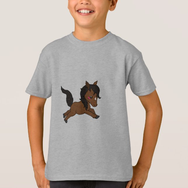 Camiseta Cavalo bebê bonito (Frente)