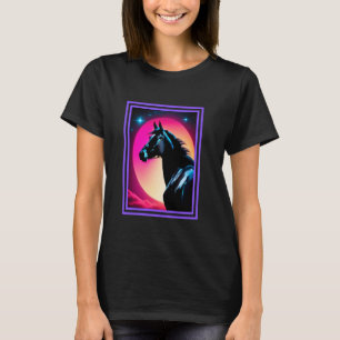 Camiseta Cavalo Bonito Com Desenho Vibrante Do Pôr Do Sol