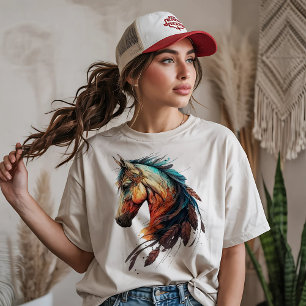 Camiseta Cavalo Bonito com Penas