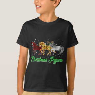 Camiseta Cavalo Bonito Natal Pajama Leopard Xadrezes Impres