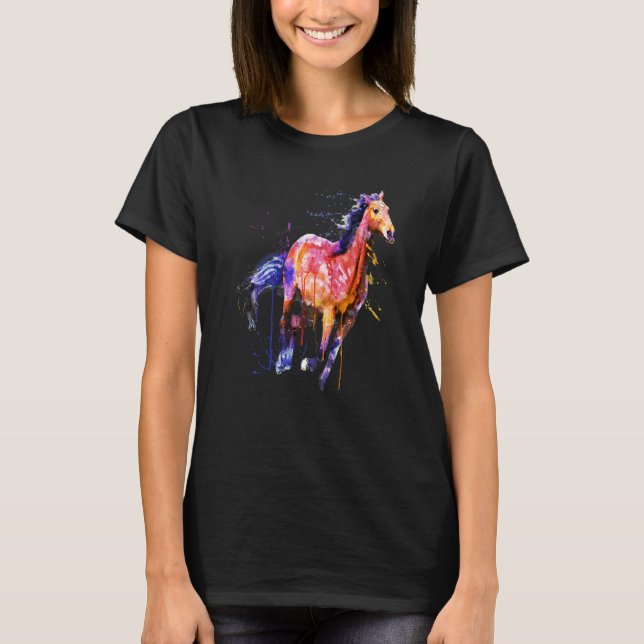 Camiseta Cavalo Bonito para Aromas de Cavalo Ado Cavalo Col (Frente)