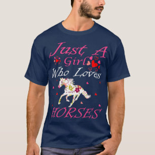Camiseta Cavalo borrado só uma garota que ama cavalos 9