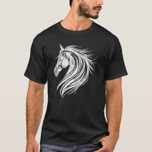 Camiseta Cavalo Cabeça Vetor Animal Selvagem Esporte Ciclis