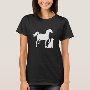 Camiseta Cavalo Cachorro Animais Homens Mulheres Meninos Me