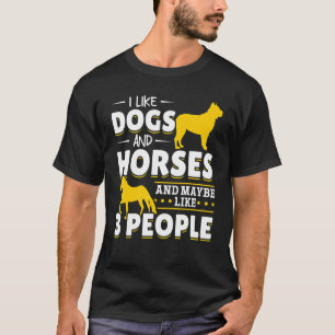 Camiseta Cavalo Cachorro Eu Gosto de Cachorros E Cavalos E
