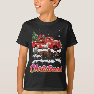 Camiseta Cavalo Caminhando Vermelho Trilha Árvore de Natal