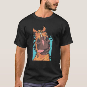 Camiseta Cavalo Cara Close Up Engraçado Cara de Cavalo