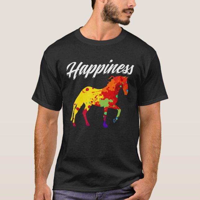 Camiseta Cavalo Cavalo Feliz Cavalo Costeiro Equestre (Frente)