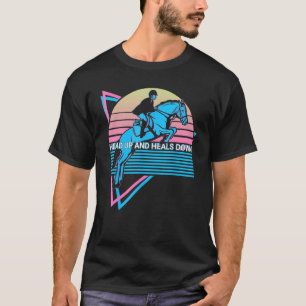Camiseta Cavalo Cavalos Retro Cabeça Para Cima E Calcanhare