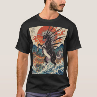 Camiseta Cavalo Celeste com Espinhos em Mares Flamejantes