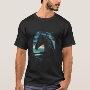 Camiseta Cavalo Celestial Estrelas Céu Equestre Cavalgada