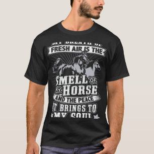 Camiseta Cavalo Cheiro de cavalo acalma minha alma