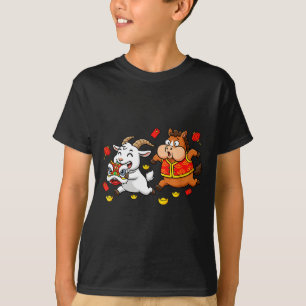 Camiseta Cavalo Chinês Cabra Engraçado Crianças Homens Mulh