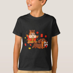 Camiseta Cavalo Chinês Dachshund Divertido Criança Homens M