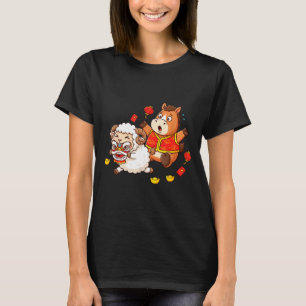 Camiseta Cavalo Chinês Ovelha Crianças Divertidas Homens Mu