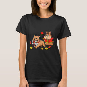 Camiseta Cavalo Chinês Pitbull Divertido Crianças Homens Mu