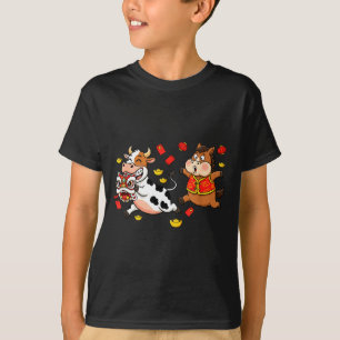 Camiseta Cavalo Chinês Vaca Engraçado Crianças Homens Mulhe