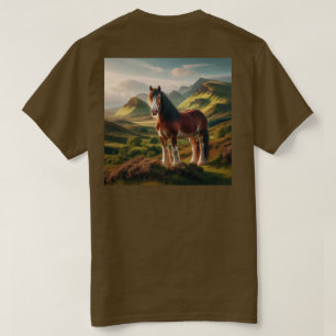 Camiseta cavalo Clydesdale Terras Altas da Escócia