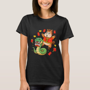 Camiseta Cavalo Cobra Chinês Divertido Infantil Feminino Ma
