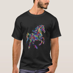 Camiseta Cavalo Colorido Desenho Artístico De Cavalgar